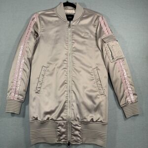 Guess Los Angeles  Edith Bomber Jacket Pink Sequins Sz XS